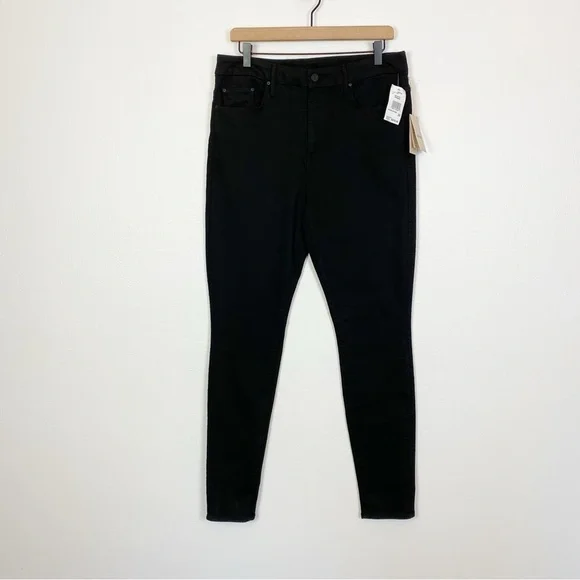 Mother The High Waisted Looker Skimp in Lasting Impression Black